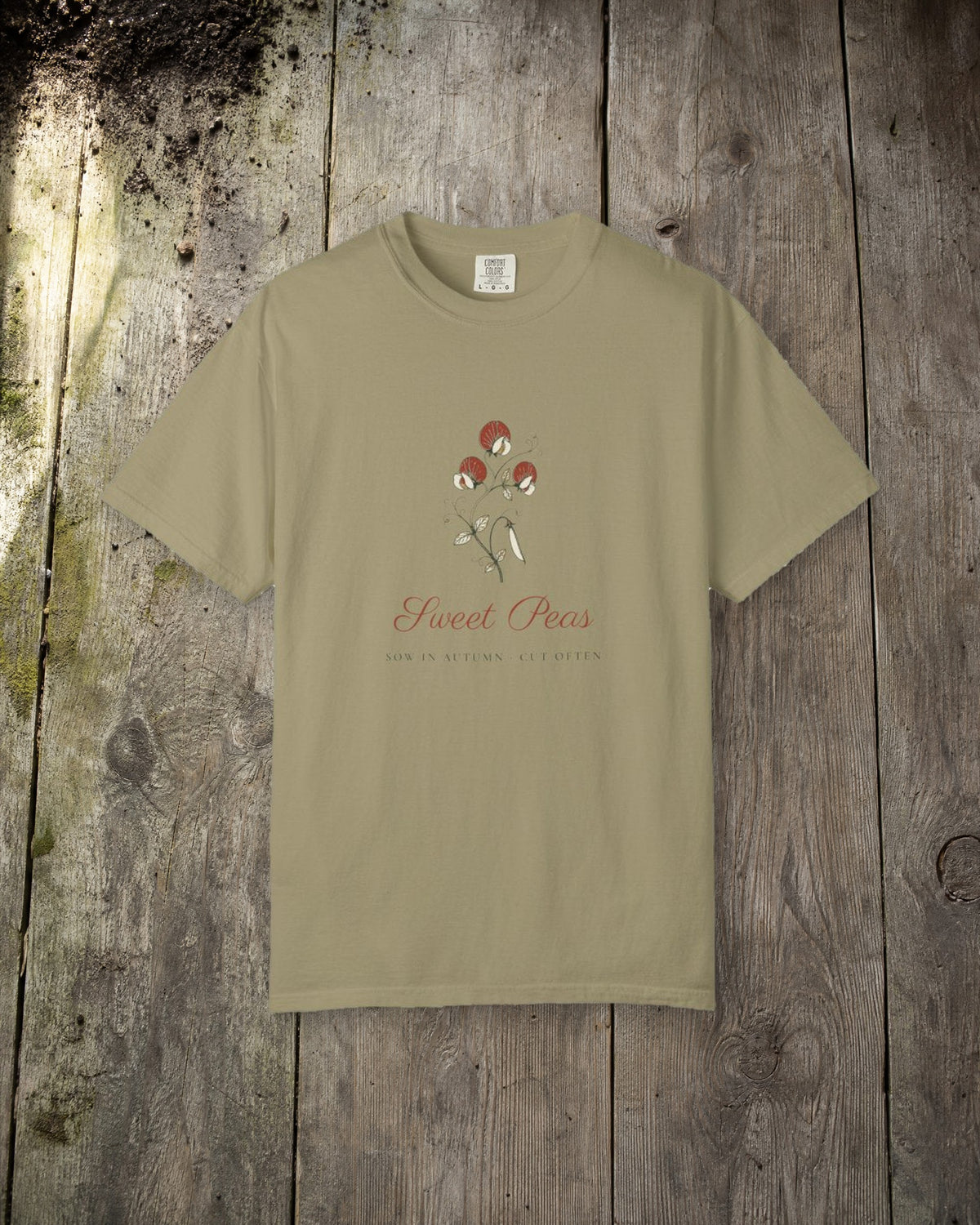 Sweet Peas Tee in Khaki, styled