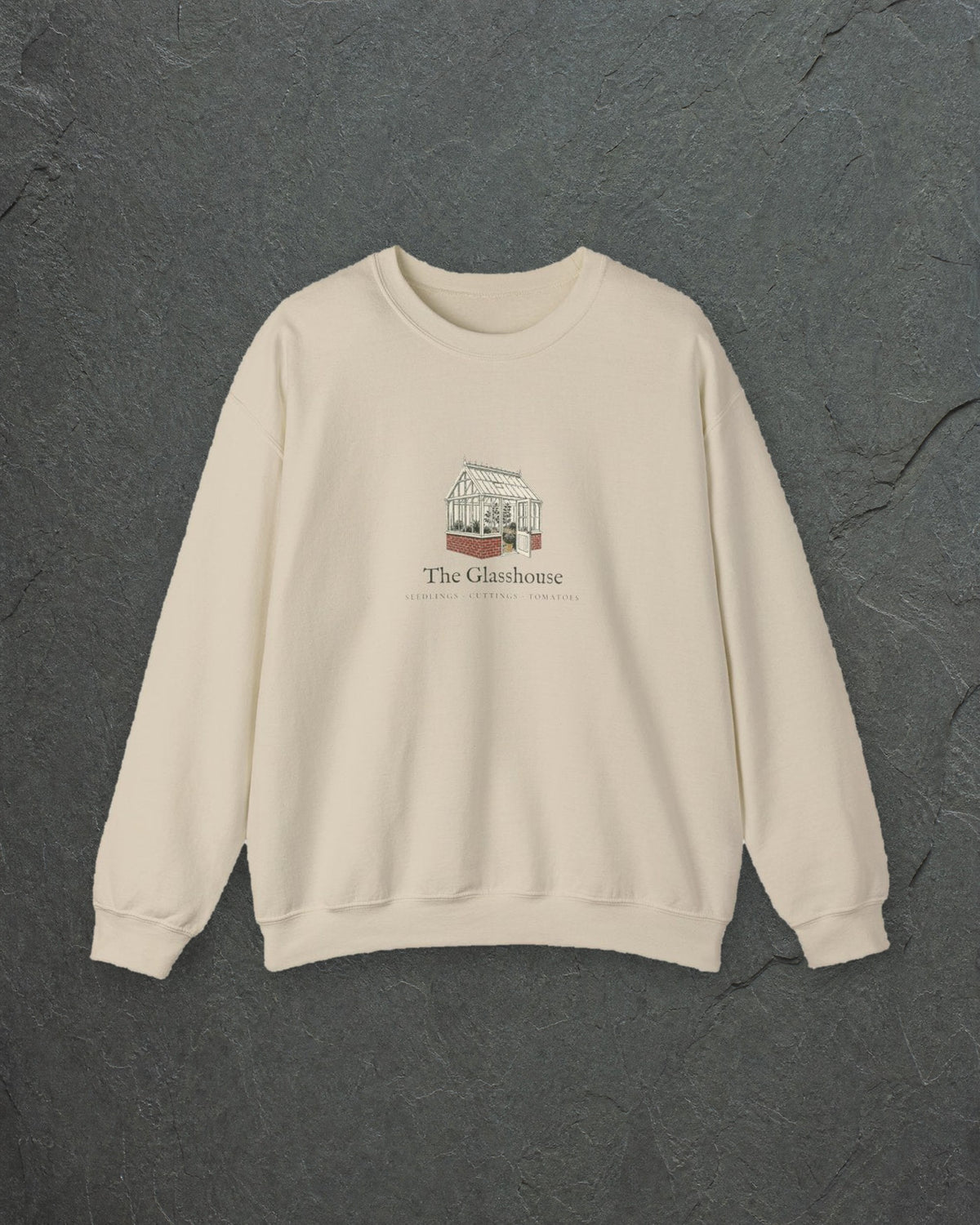 The Glasshouse Crewneck in Sand, styled