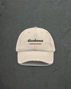 The Glasshouse Dad Hat in Khaki, styled