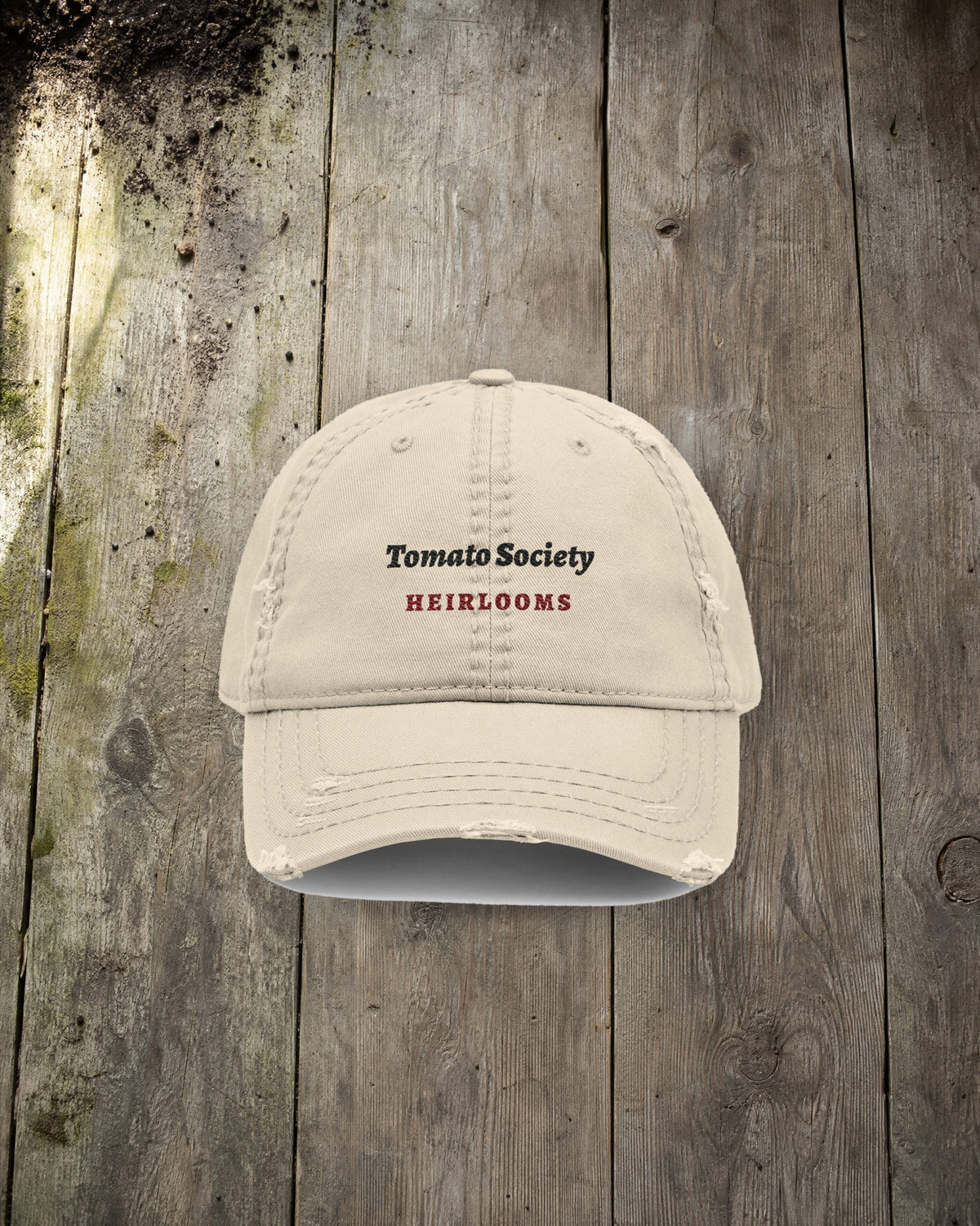 Tomato Society Dad Hat in Khaki, styled