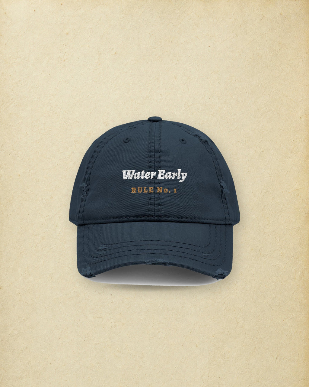Water Early Dad Hat in Dark Navy, styled