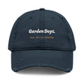Garden Dept. Script Dad Hat in Dark Navy, front view