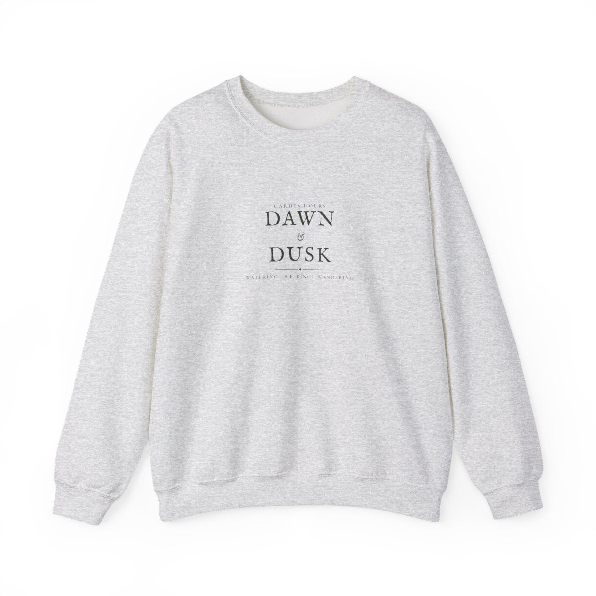 Garden Hours Crewneck in Ash, front view