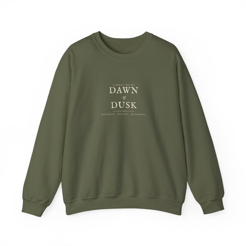 Garden Hours Crewneck in Military Green, front view