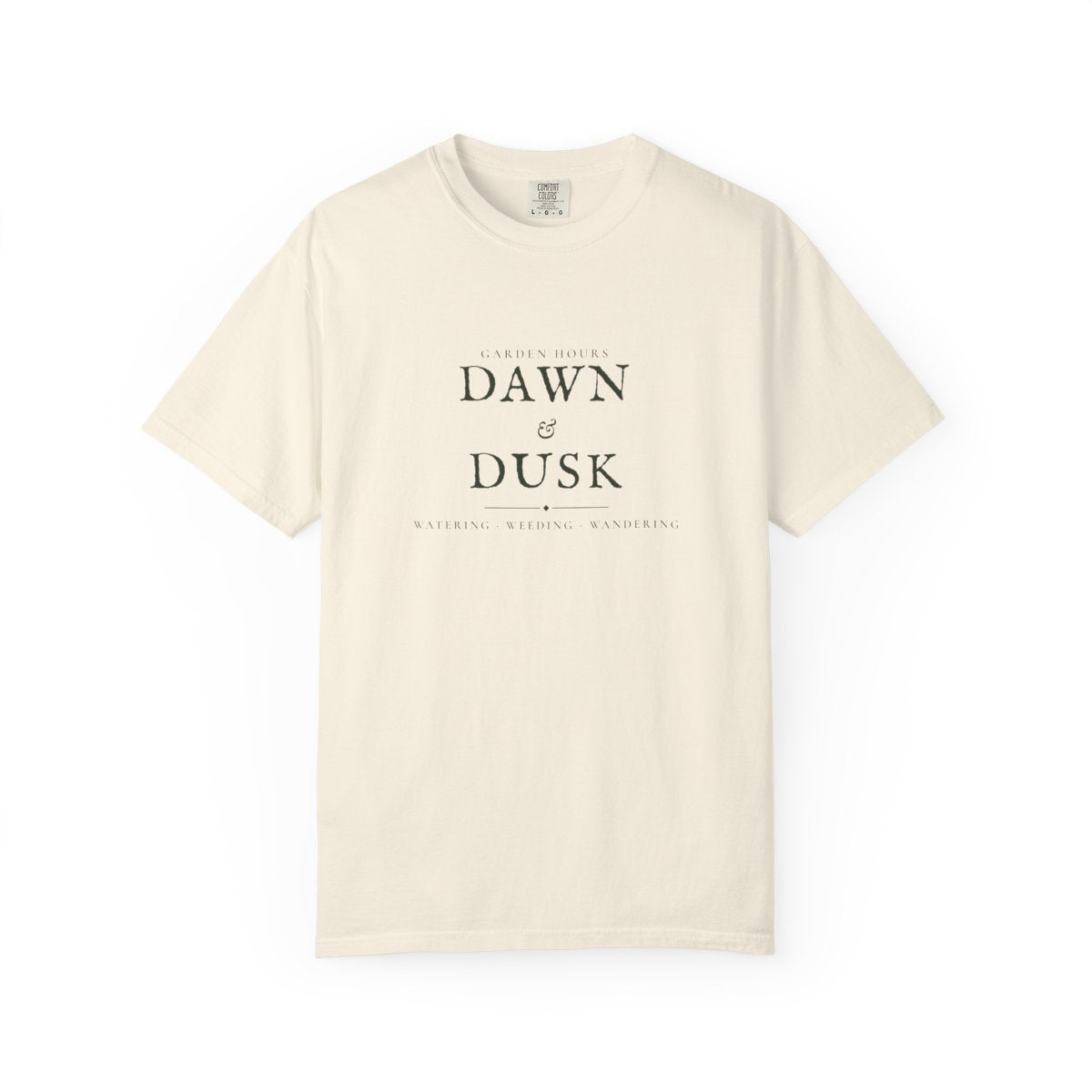 Garden Hours Tee in Ivory, front view
