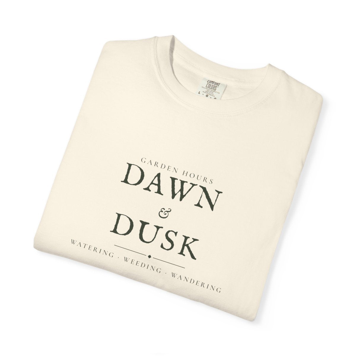 Garden Hours Tee in Ivory, folded