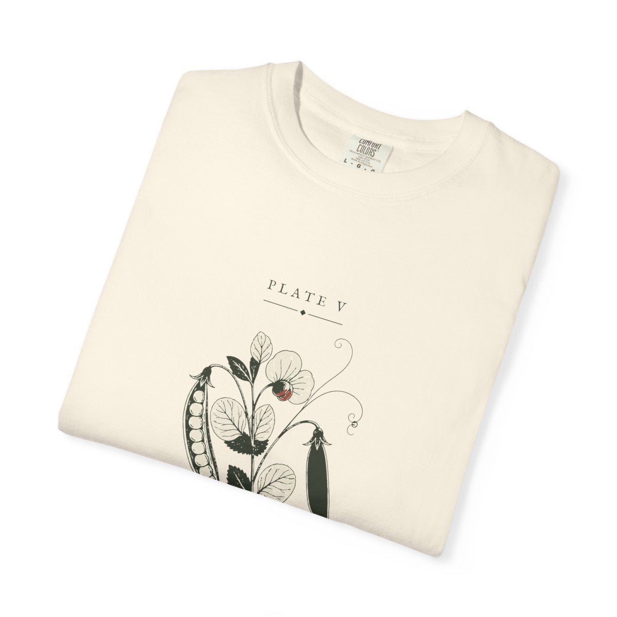 Garden Pea Plate Tee in Ivory, folded