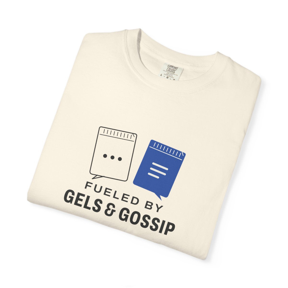 Gels & Gossip Tee in Ivory, folded