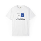 Gels & Gossip Tee in White, front view
