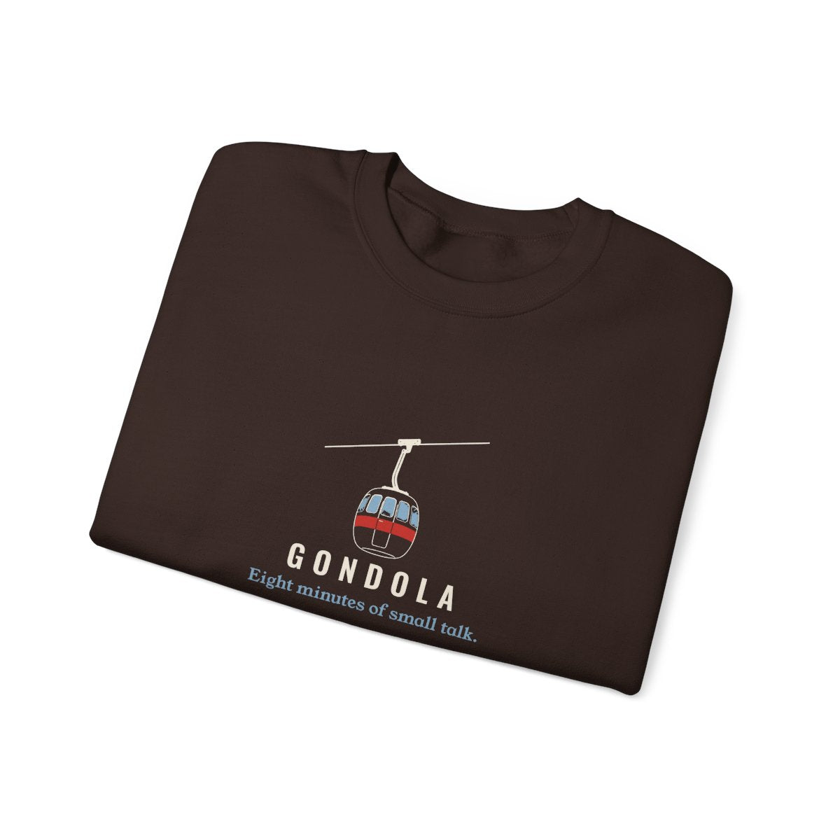 Gondola Crewneck in Dark Chocolate, folded