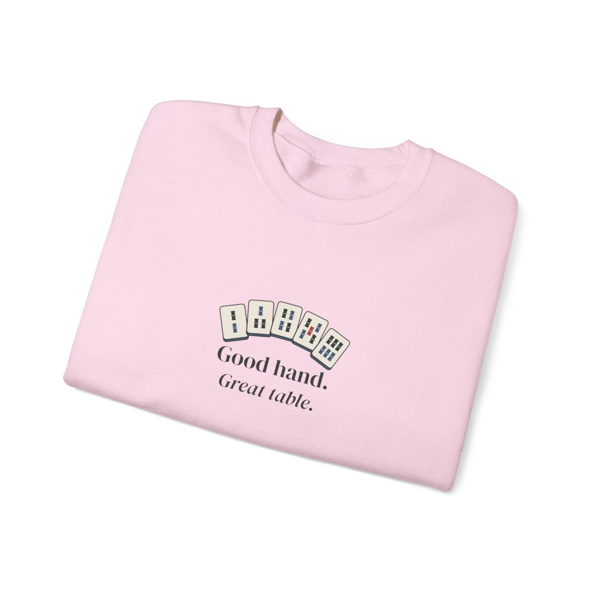 Good Hand, Great Table Crewneck in Light Pink, folded
