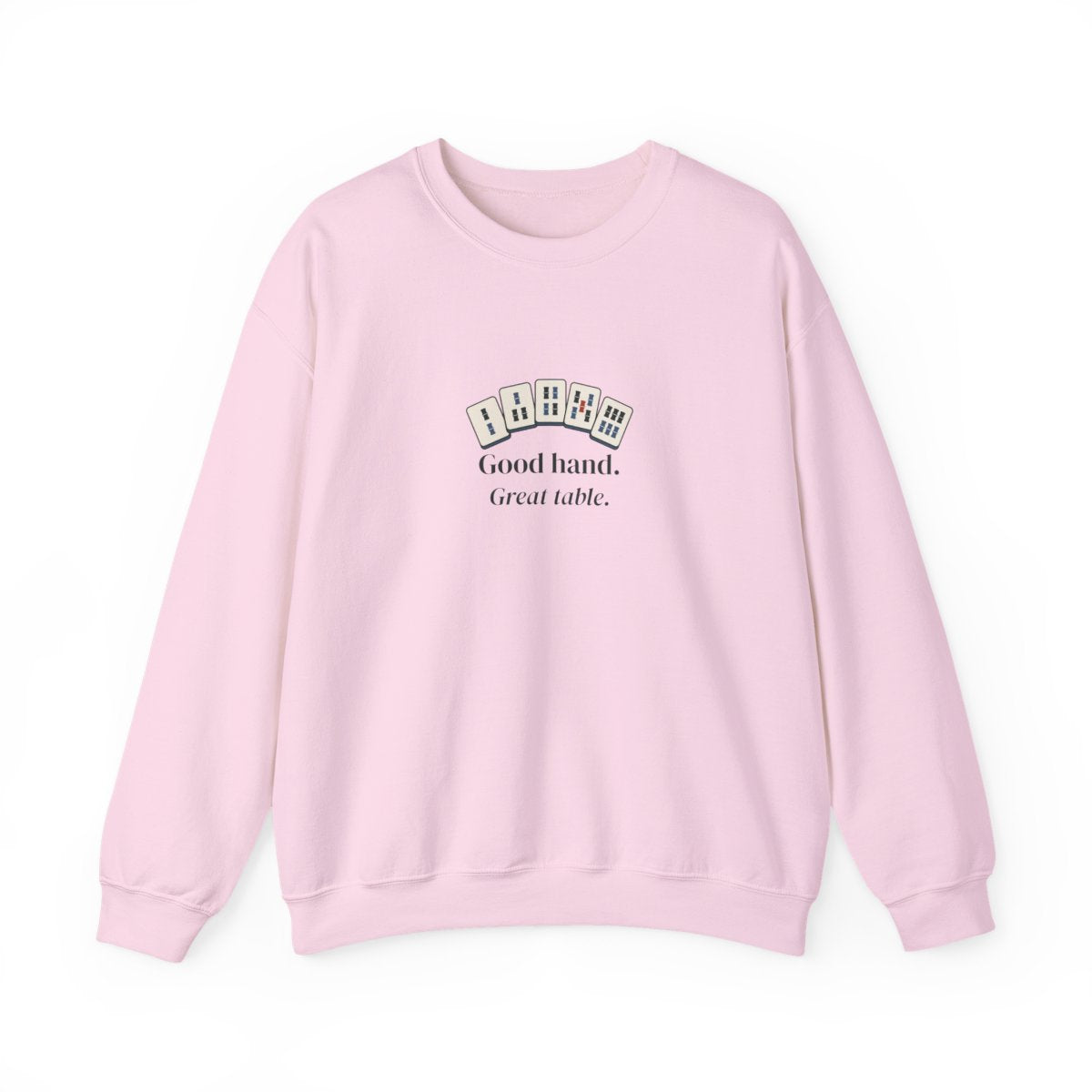Good Hand, Great Table Crewneck in Light Pink, front view