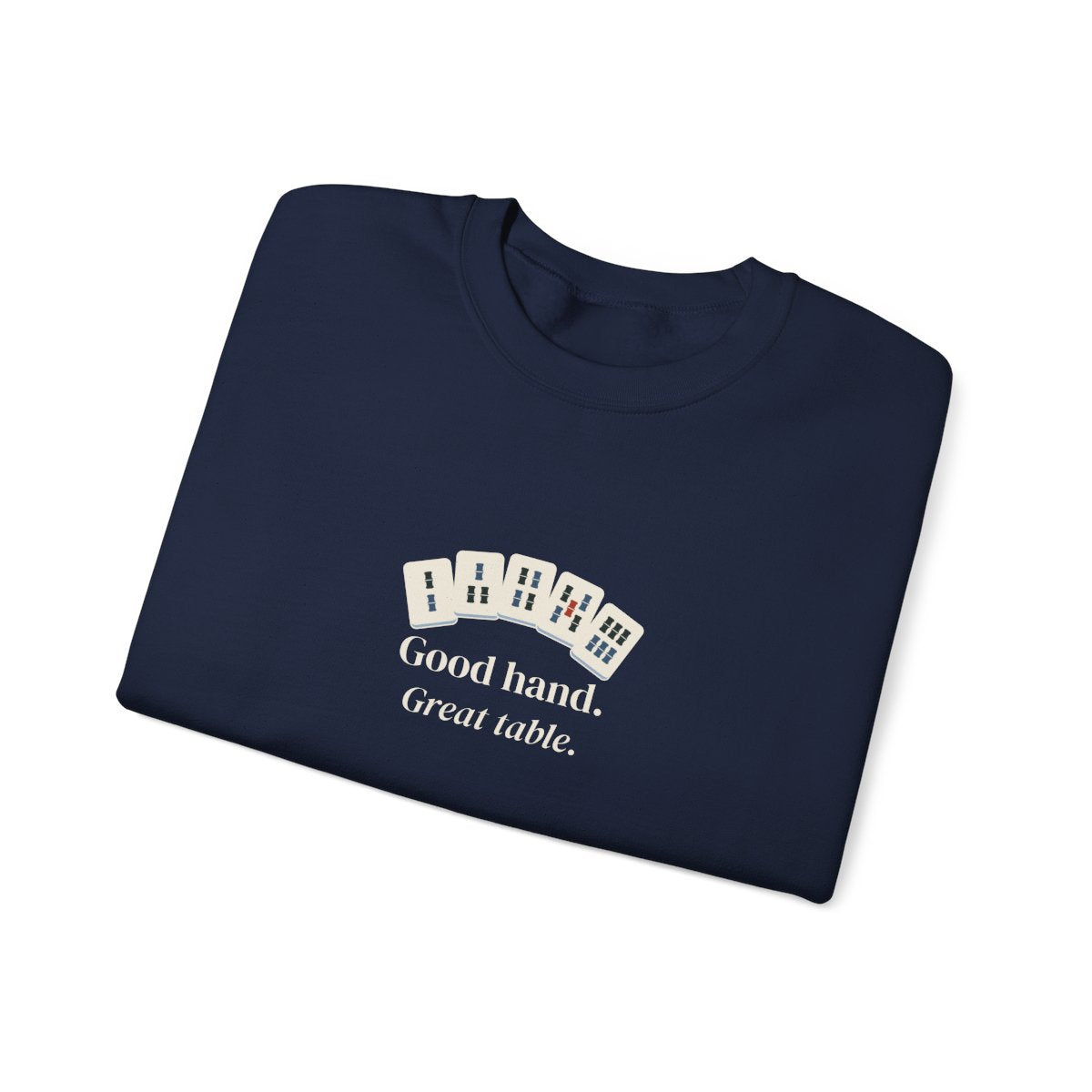 Good Hand, Great Table Crewneck in Navy, folded
