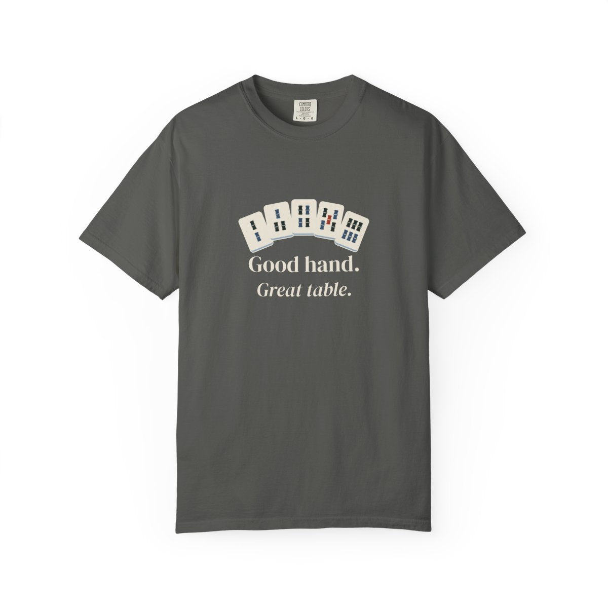 Good Hand, Great Table Tee in Pepper, front view