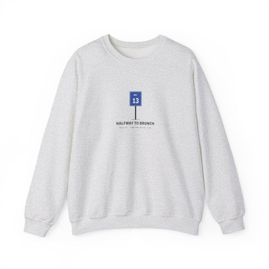 Halfway to Brunch Crewneck in Ash, front view