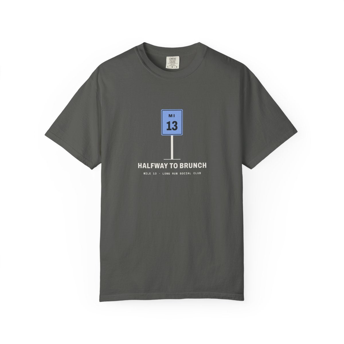 Halfway to Brunch Tee in Pepper, front view