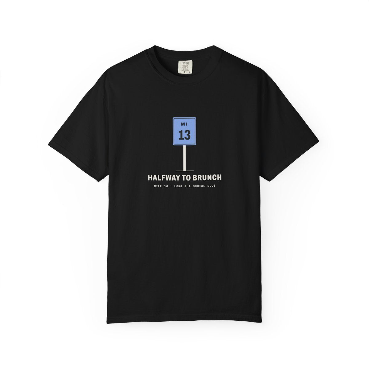 Halfway to Brunch Tee in Black, front view