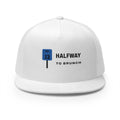 Halfway to Brunch Trucker Cap in White, front view