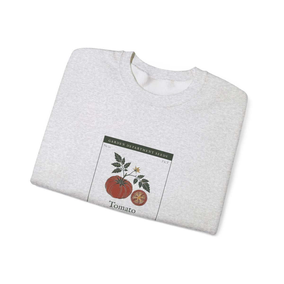 Heirloom Tomato Crewneck in Ash, folded