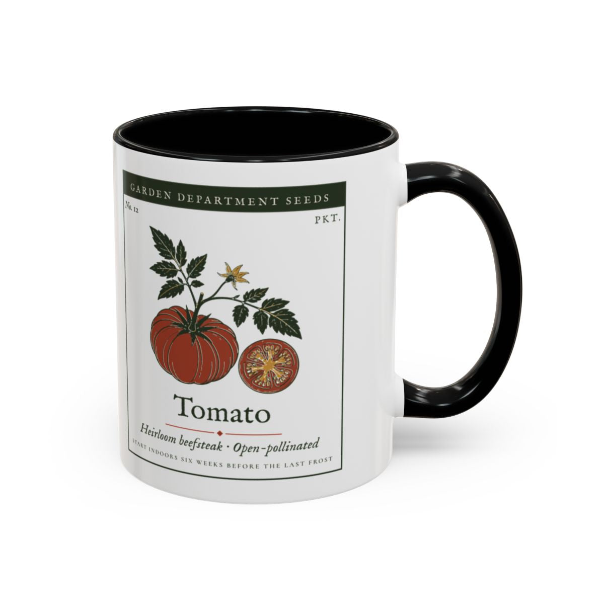 Heirloom Tomato Mug in Black, right side