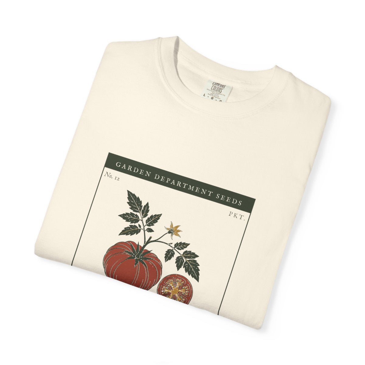 Heirloom Tomato Tee in Ivory, folded