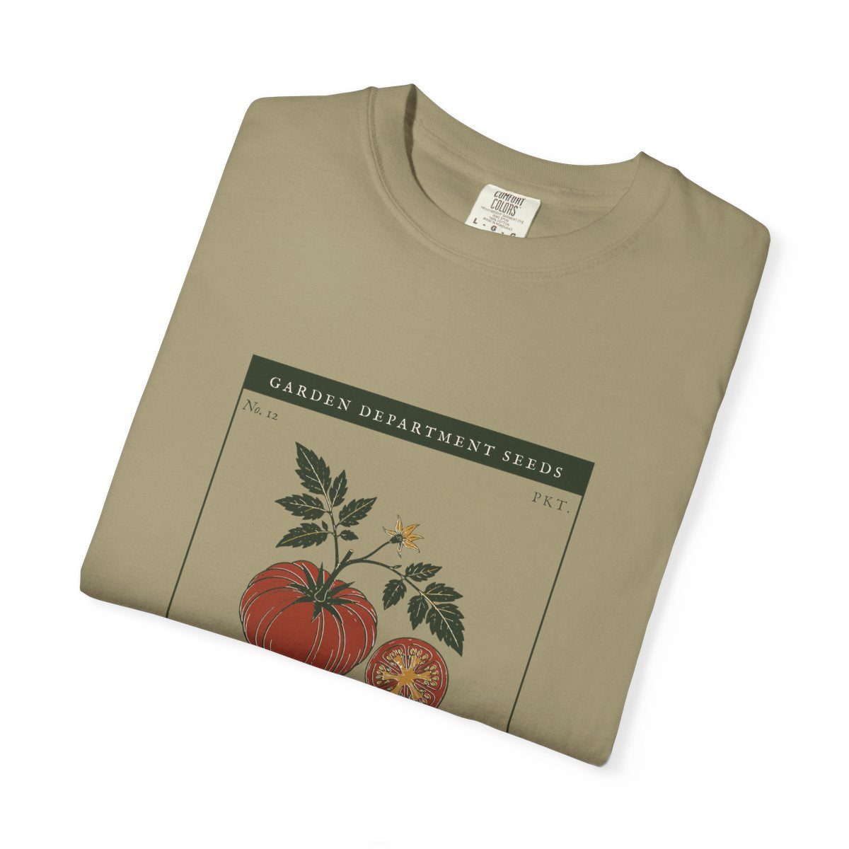 Heirloom Tomato Tee in Khaki, folded