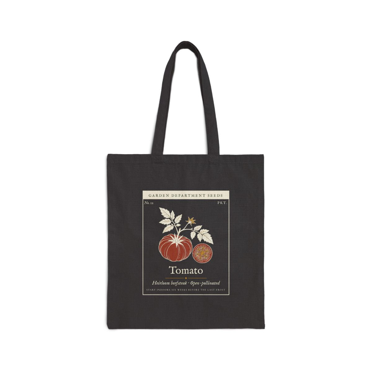 Heirloom Tomato Tote in Black, front view