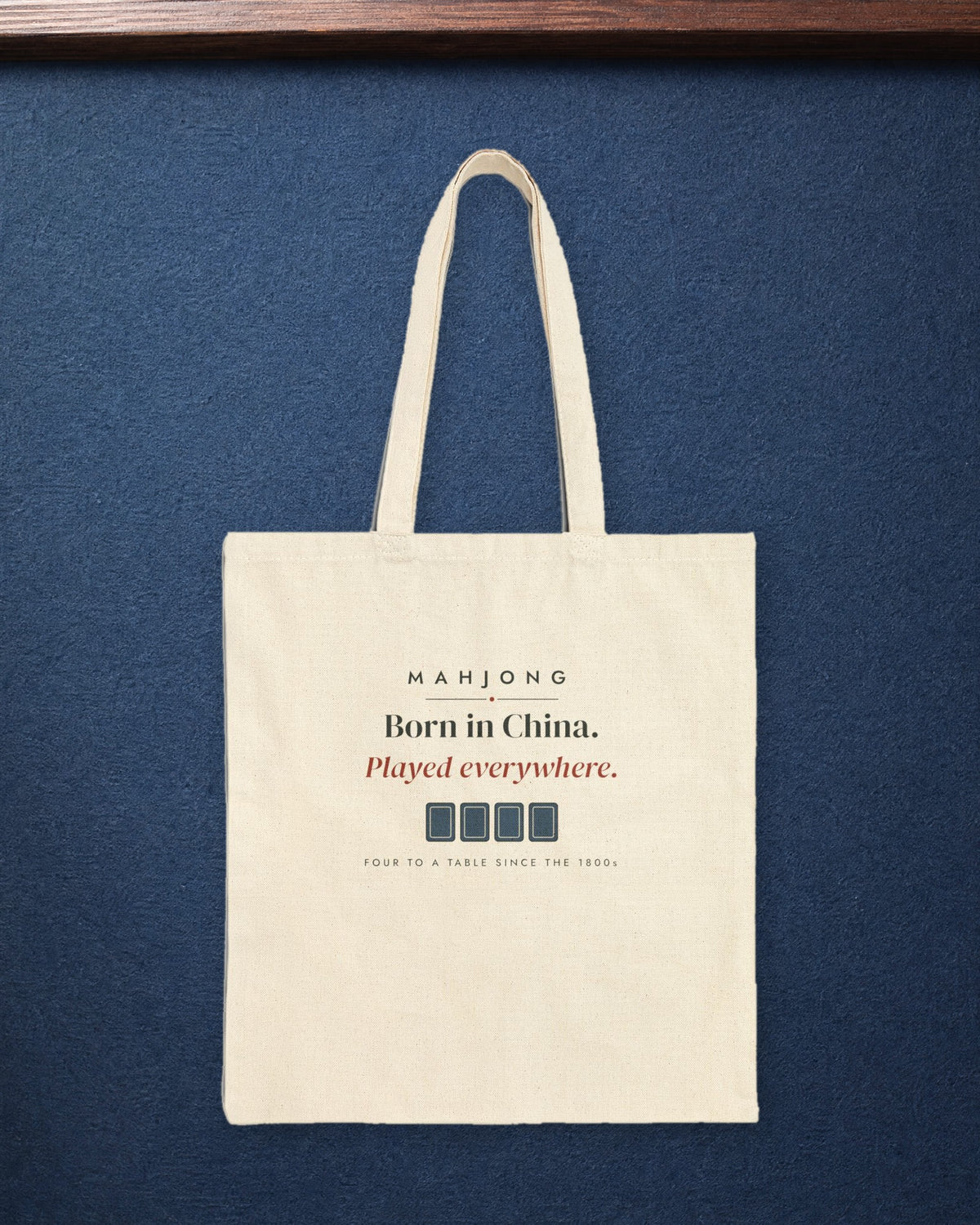 Born in China, Played Everywhere Tote in Natural, styled