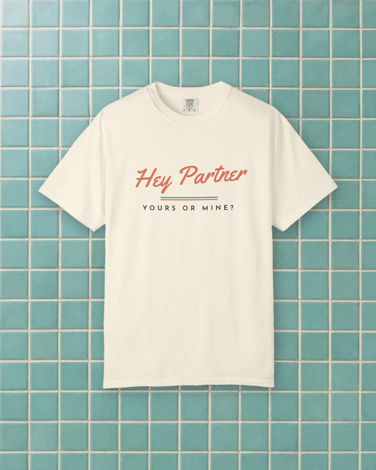 Hey Partner Tee in Ivory, styled