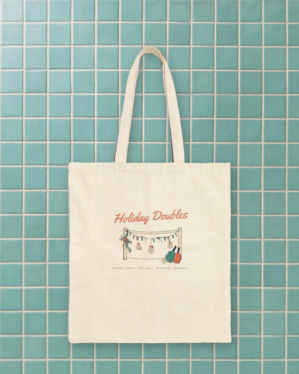 Holiday Doubles Tote in Natural, styled