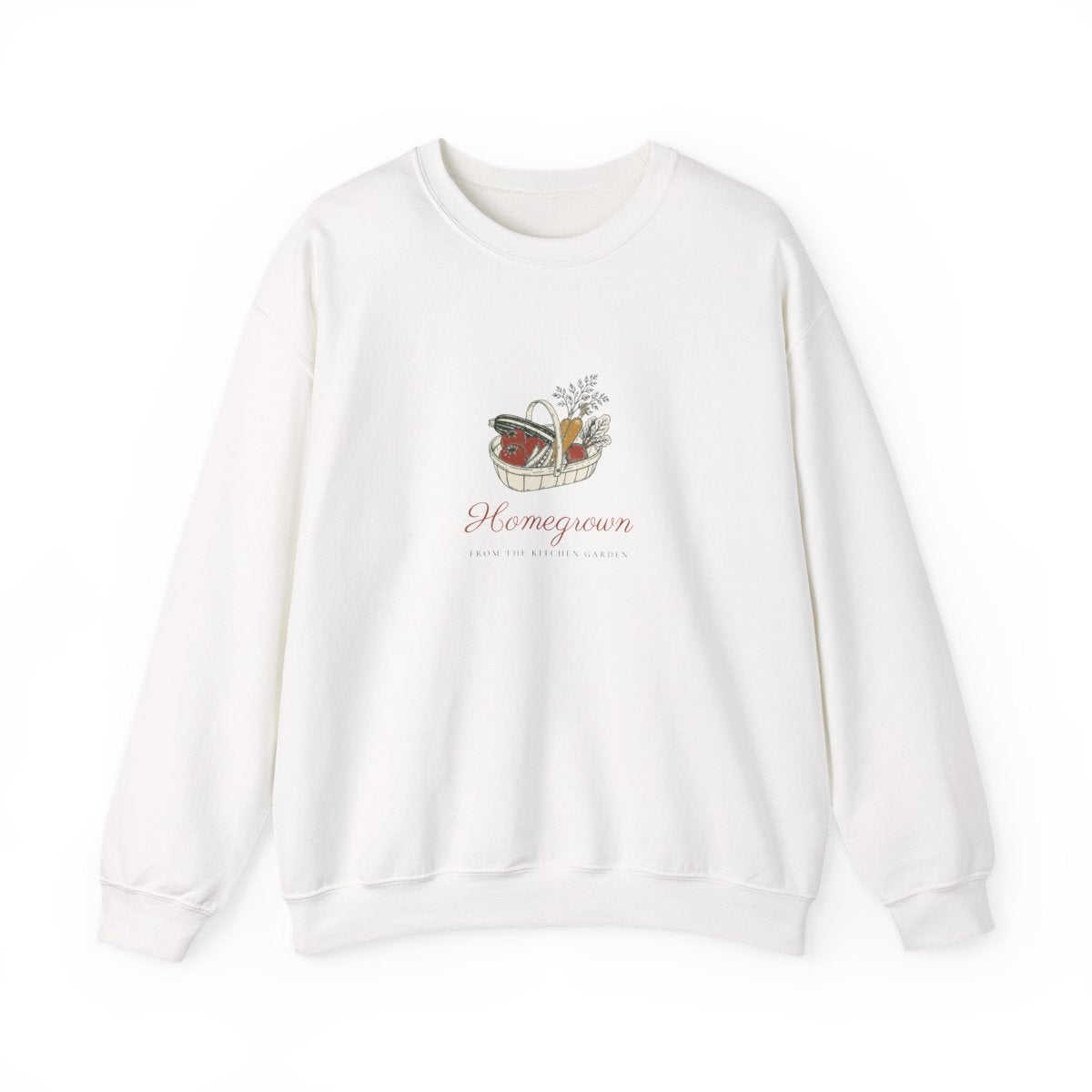 Homegrown Crewneck in White, front view