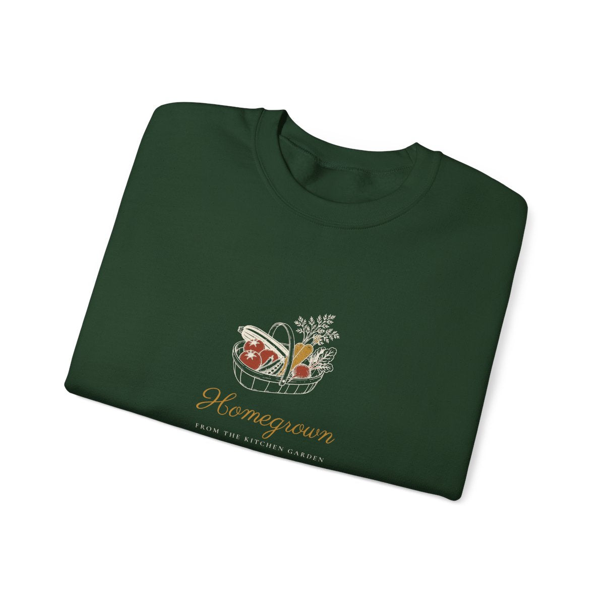 Homegrown Crewneck in Forest Green, folded