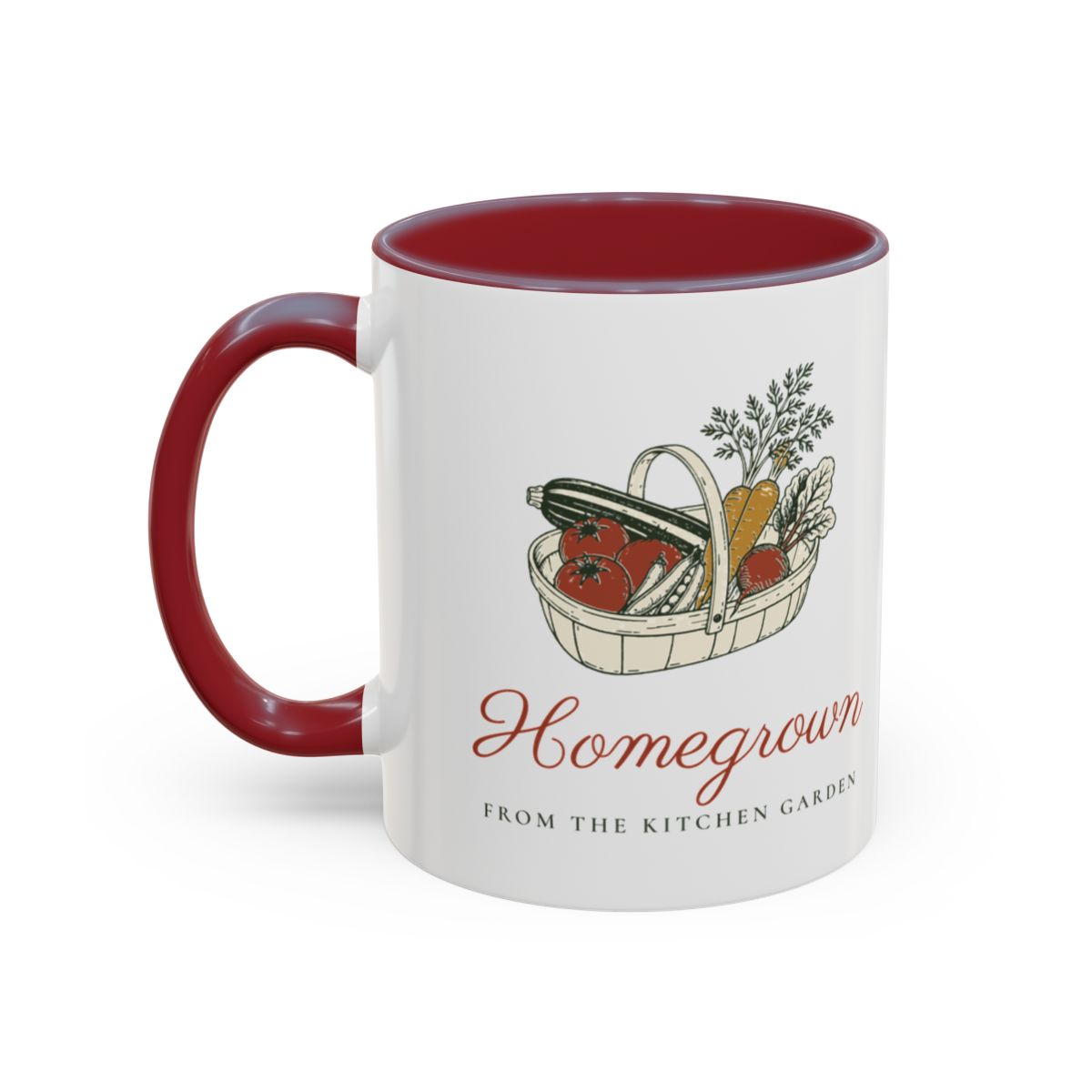 Homegrown Mug in Maroon, left side
