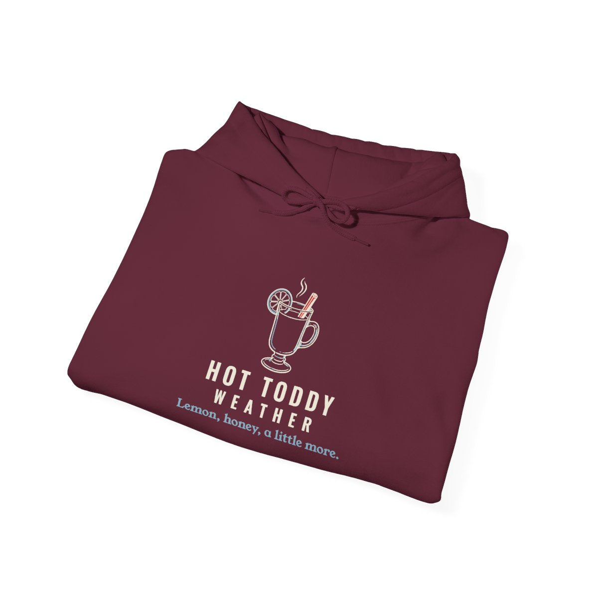 Hot Toddy Weather Hoodie in Maroon, folded