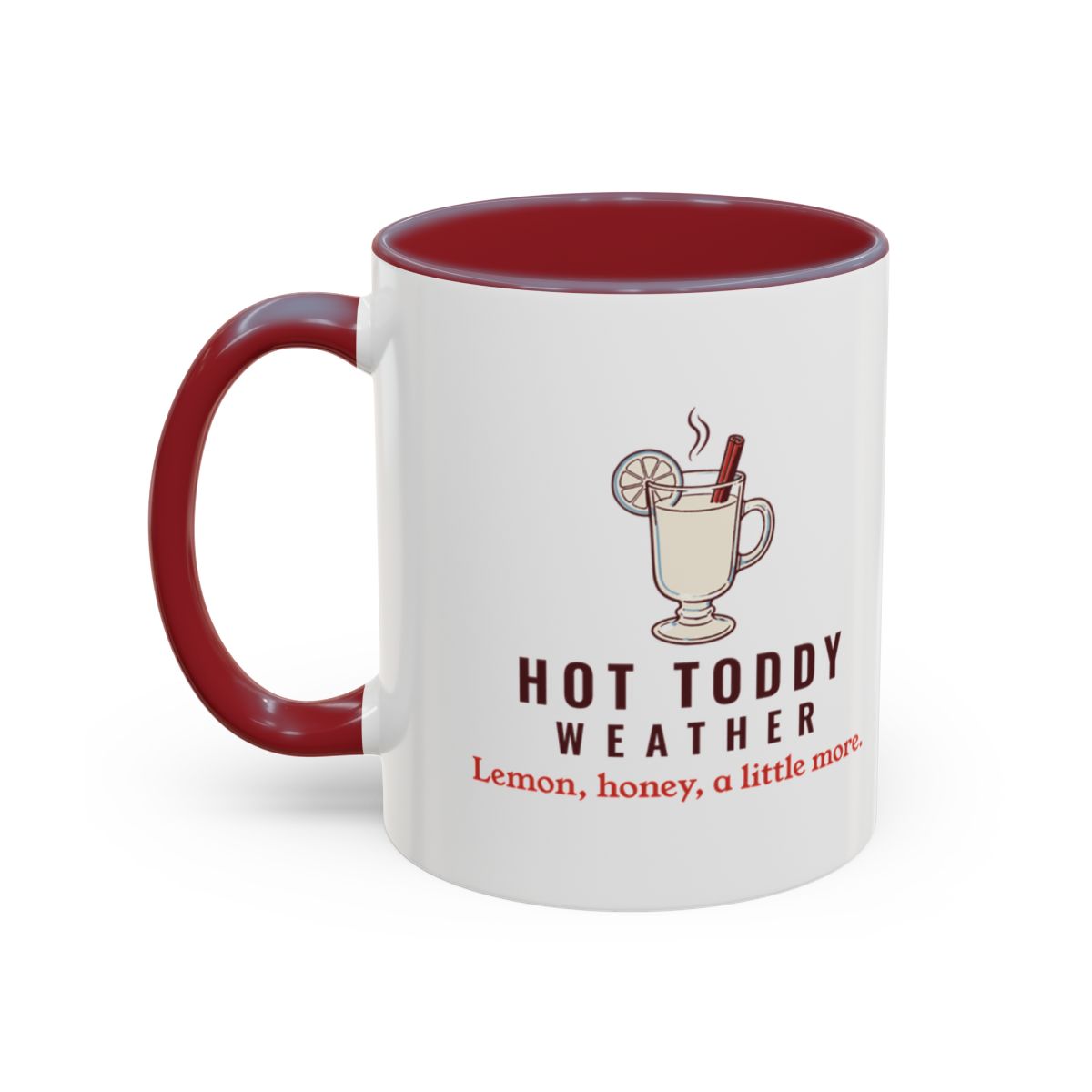 Hot Toddy Weather Mug in Maroon, left side