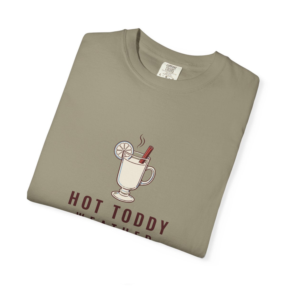 Hot Toddy Weather Tee in Sandstone, folded