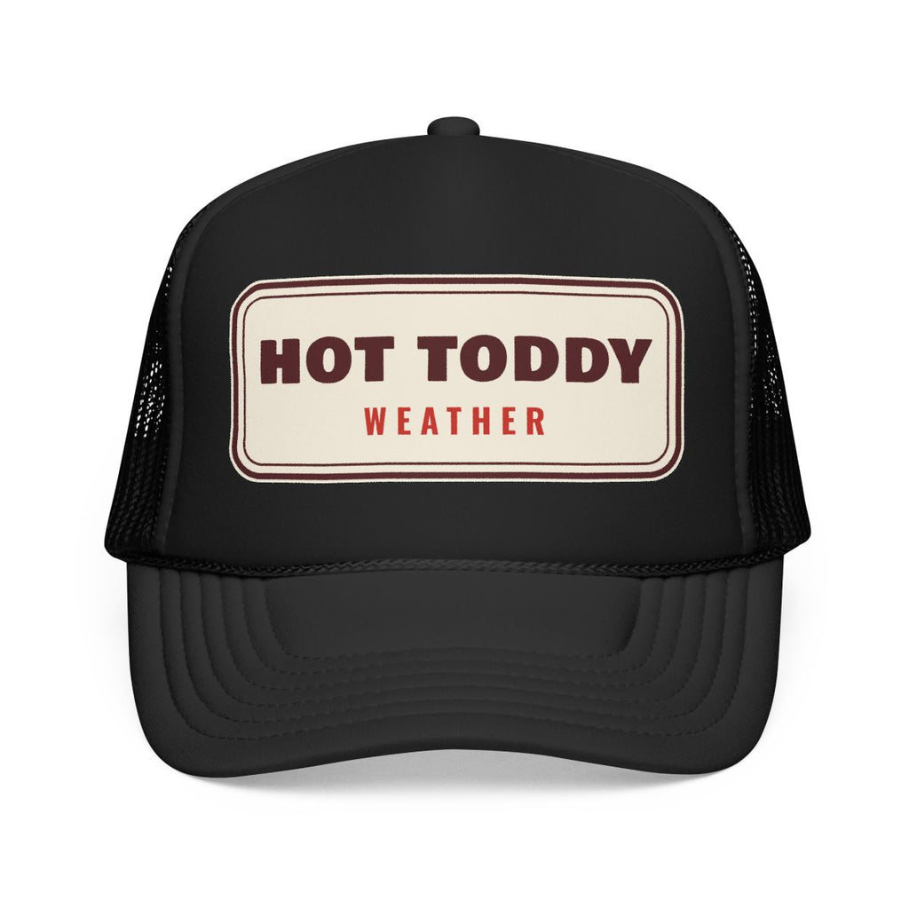 Hot Toddy Weather Trucker Hat in Black, front view
