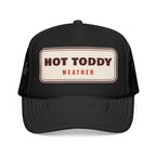 Hot Toddy Weather Trucker Hat in Black, front view