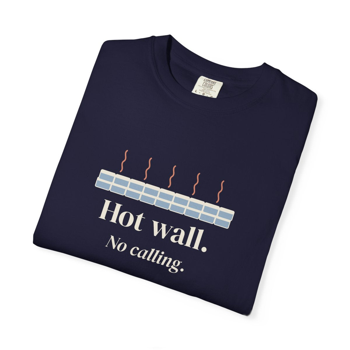 Hot Wall Tee in True Navy, folded