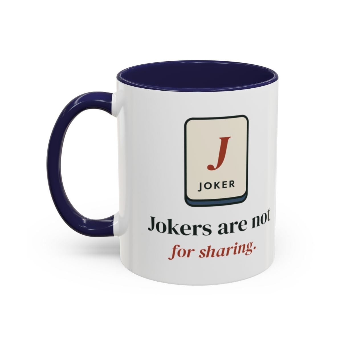 Jokers Are Not for Sharing Mug in Navy, left side