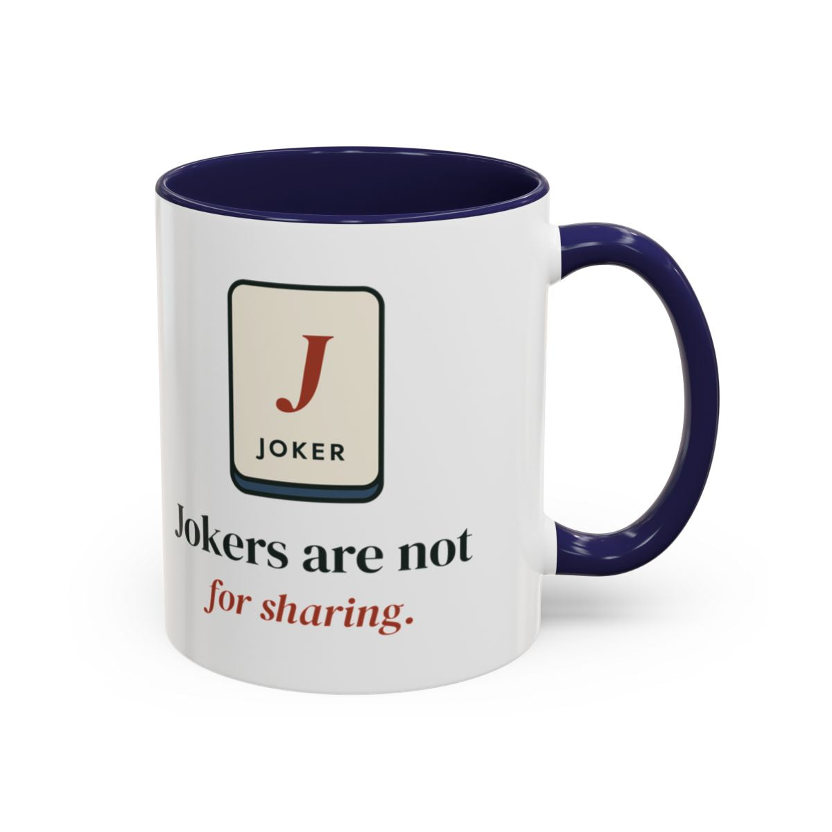 Jokers Are Not for Sharing Mug in Navy, right side