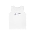 Kitchen Club Script Tank in White, front view
