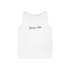 Kitchen Club Script Tank in White, front view