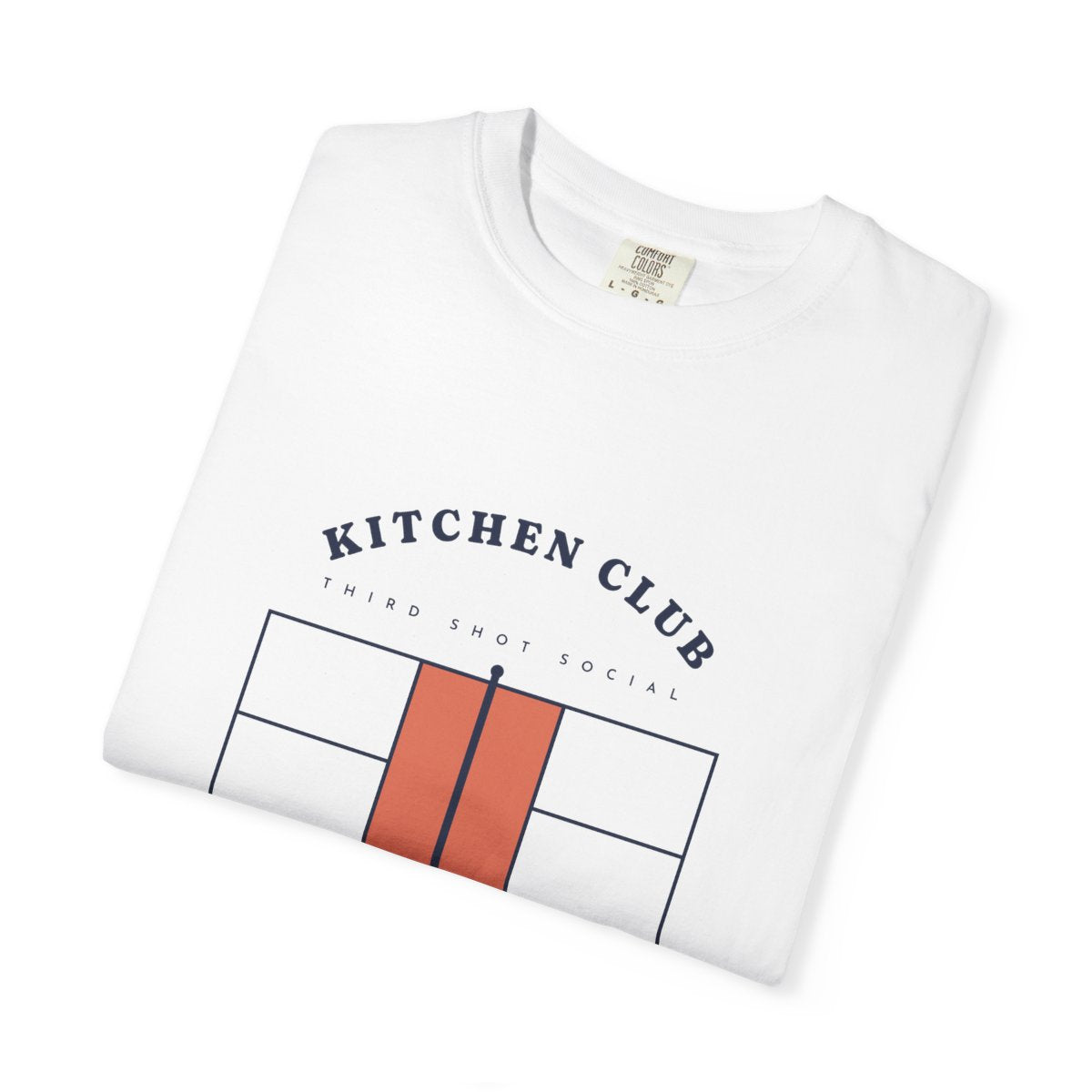 Kitchen Club Tee in White, folded