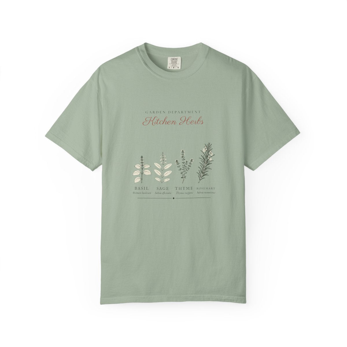 Kitchen Herbs Tee in Bay, front view