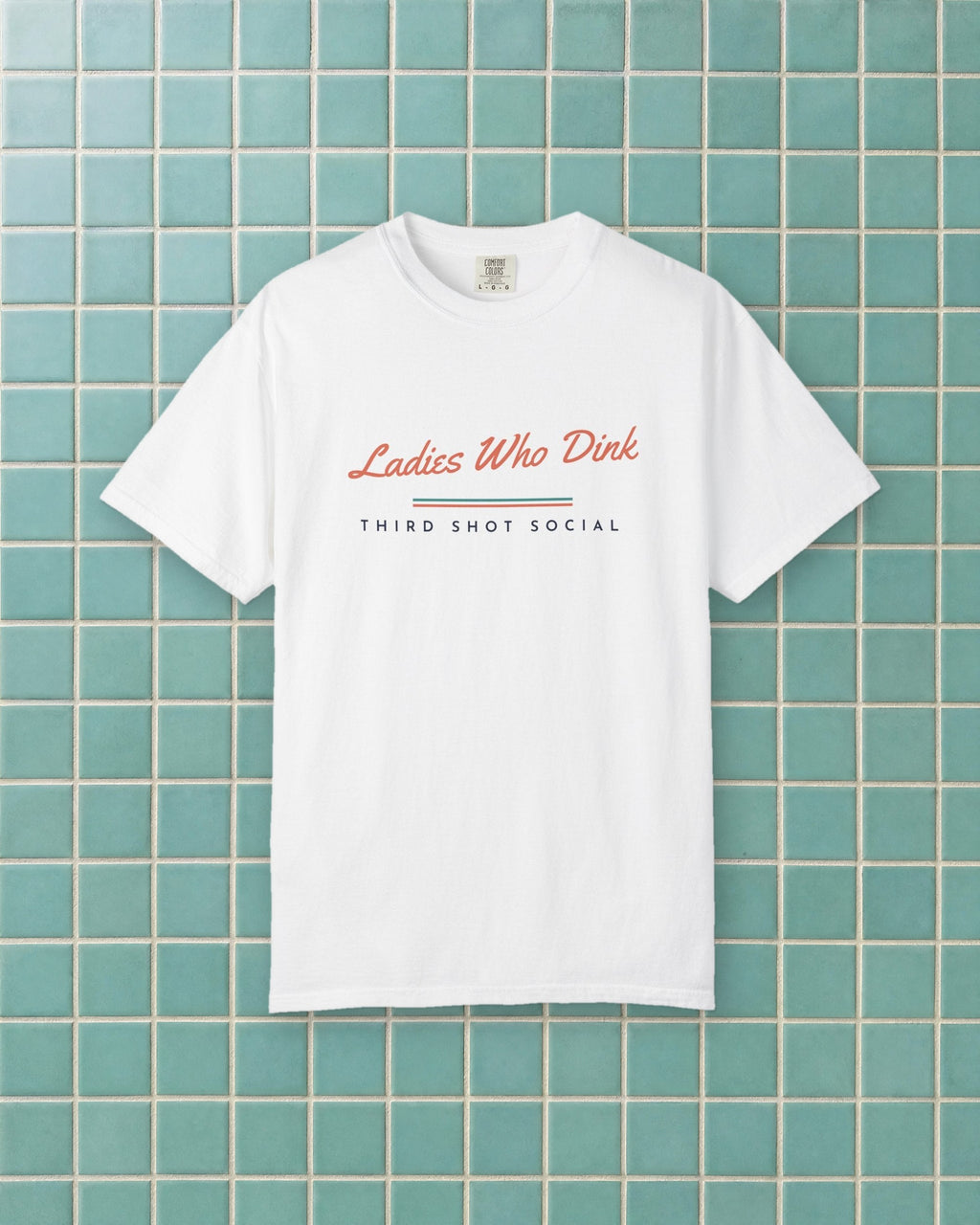 Ladies Who Dink Tee in White, styled