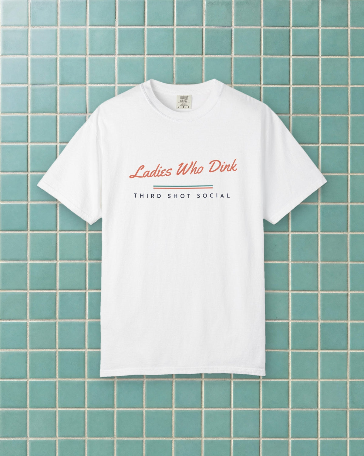 Ladies Who Dink Tee in White, styled