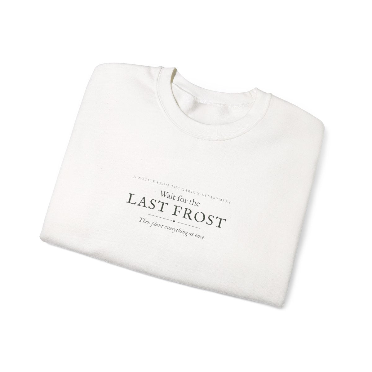 Last Frost Crewneck in White, folded