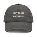 Last Frost Dad Hat in Charcoal Grey, front view