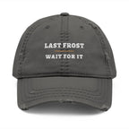Last Frost Dad Hat in Charcoal Grey, front view